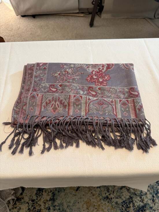 Chico's Accessories - Additions by Chico's Reversible Paisley Fringe Shawl Wrap